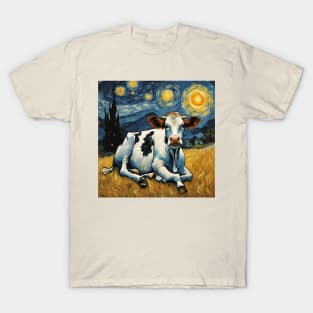 A Cow in the Starry Night T-Shirt